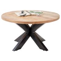 STOLIK KAWOWY ACE - kolor naturalny/czarny, Natur, metal/drewno (80/80/47cm) - Livetastic