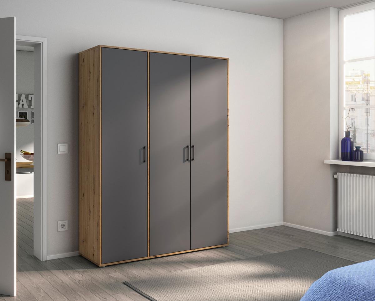 DULAP  USI ROTATIVE VOYAGER - stejar Artisan/gri, Modern, material pe bază de lemn (140/194/53cm) - Modern Living