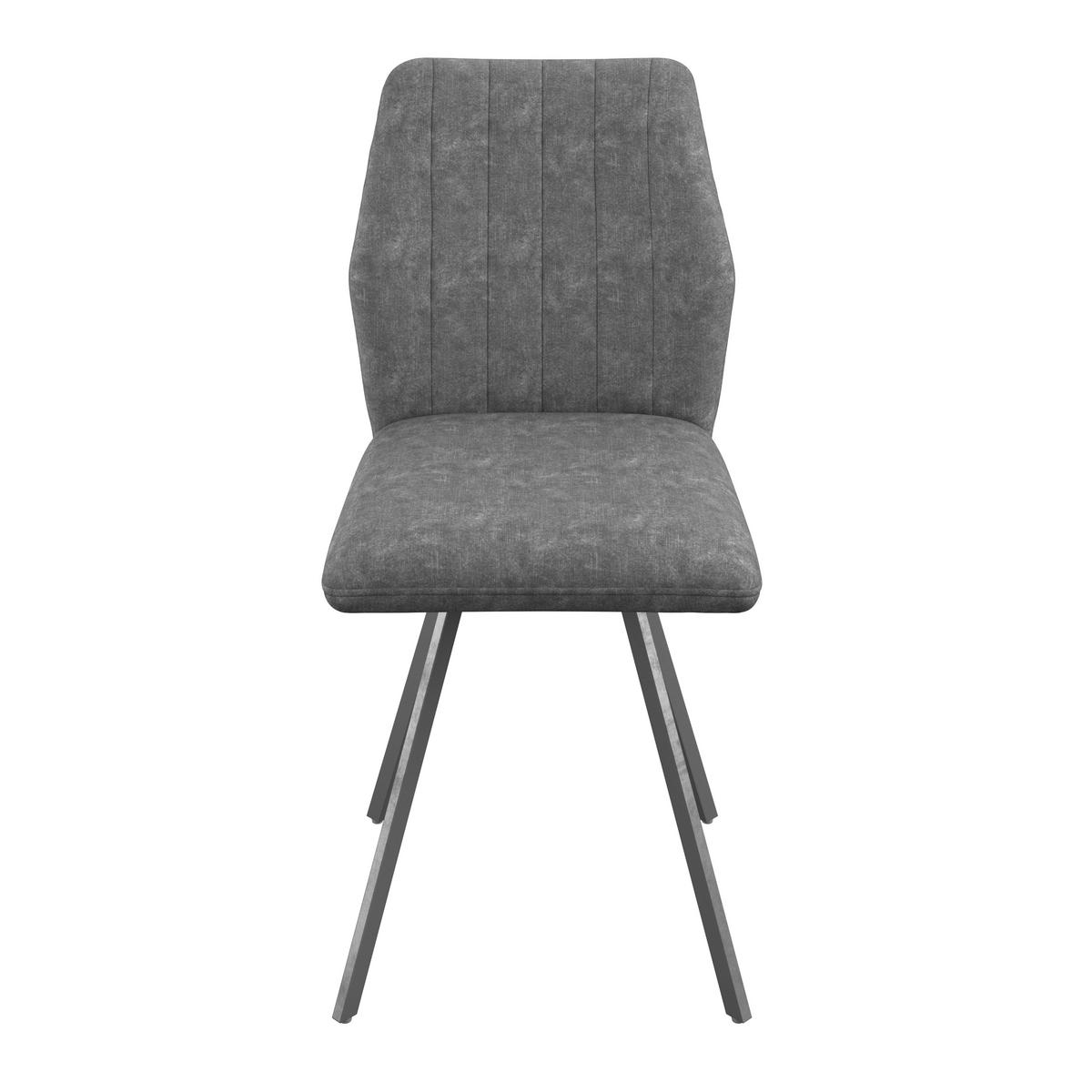 Stol Johanna, Siva - siva/črna, Moderno, kovina/tekstil (46/90/60cm)