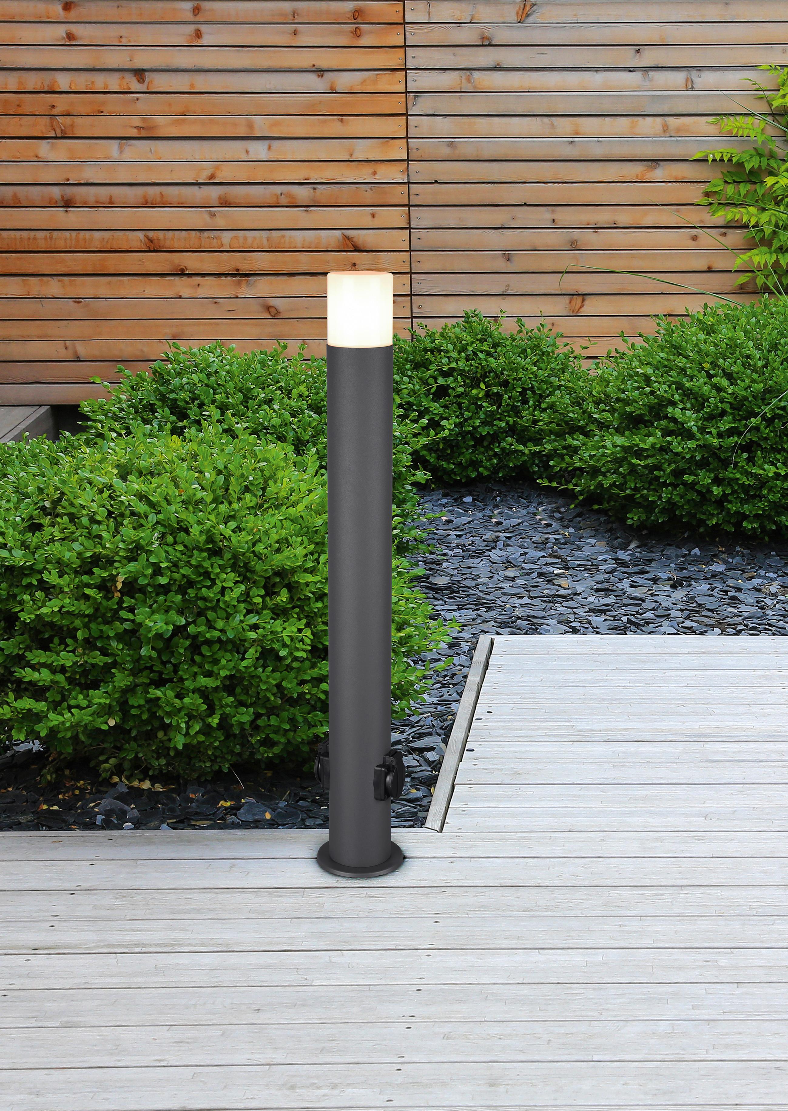 Wegleuchte Hoosic in Weiß/Anthrazit max. 28 Watt - Anthrazit/Weiß, Design, Kunststoff/Metall (8,5/80cm) - Trio Leuchten