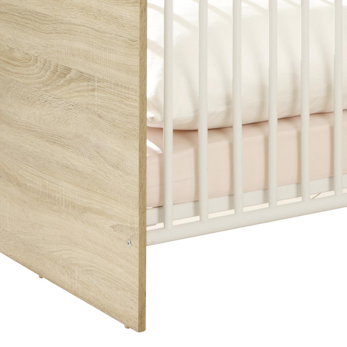 Otroška Posteljica Wiki Baby, Hrast, Bela, 70x140 - bela/hrast sonoma, Konvencionalno, leseni material (144/82/80cm) - MID.YOU