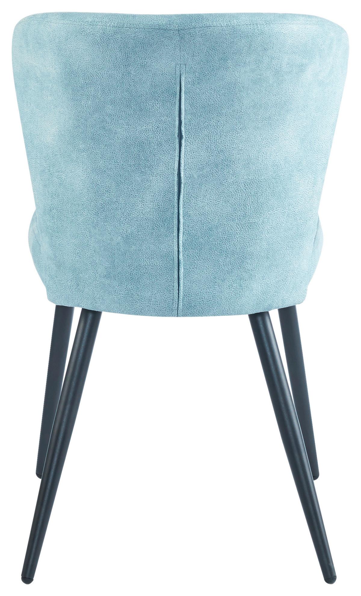 Stuhl Lynn in Blau - Blau/Schwarz, MODERN, Textil/Metall (51/86/65cm) - Mömax