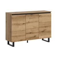 SIDEBOARD TOMASA - Eiche dunkel/Schwarz, Design, Holzwerkstoff/Metall (120/84/36cm) - Livetastic