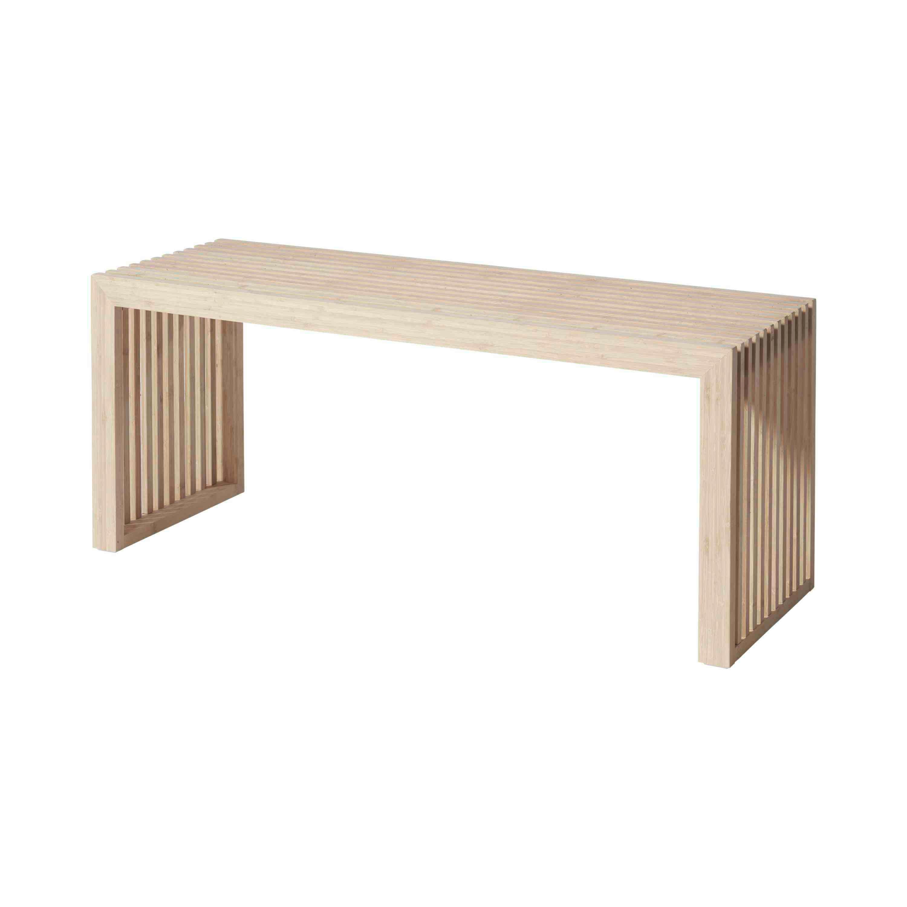 Sitzbank ''Rib'', aus Echtholz, Bambusfarben - Naturfarben, KONVENTIONELL, Holz (104/43/35cm) - MID.YOU
