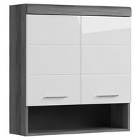 Hängeschrank Scout ca. 74x79 cam Anthrazit/Weiß - Chromfarben/Weiß Hochglanz, MODERN, Holzwerkstoff/Kunststoff (74/79/24cm) - MID.YOU