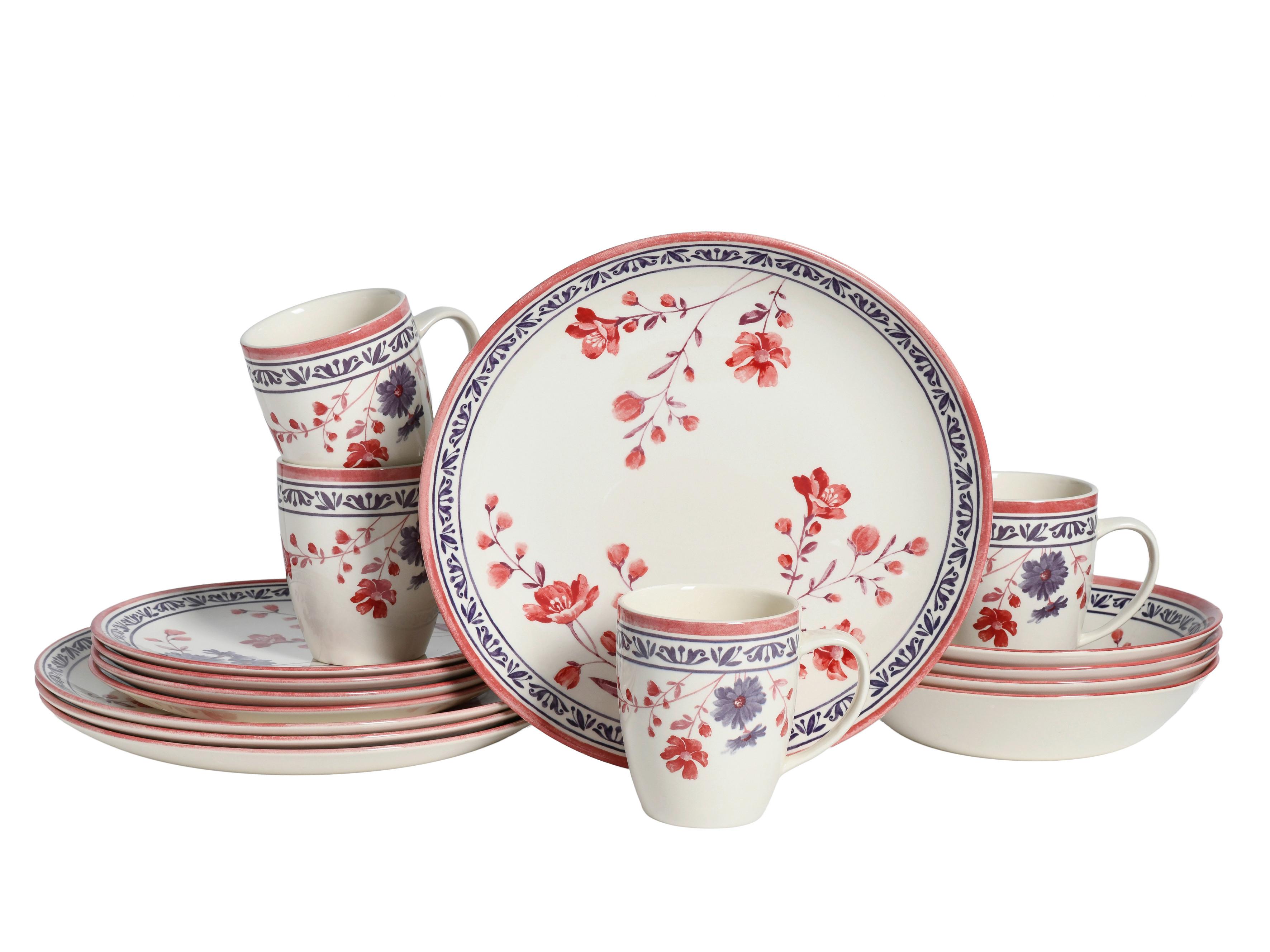 Kombinirani Servis Cottage Bunt, 16-Delni - večbarvno, Basics, keramika - Creatable