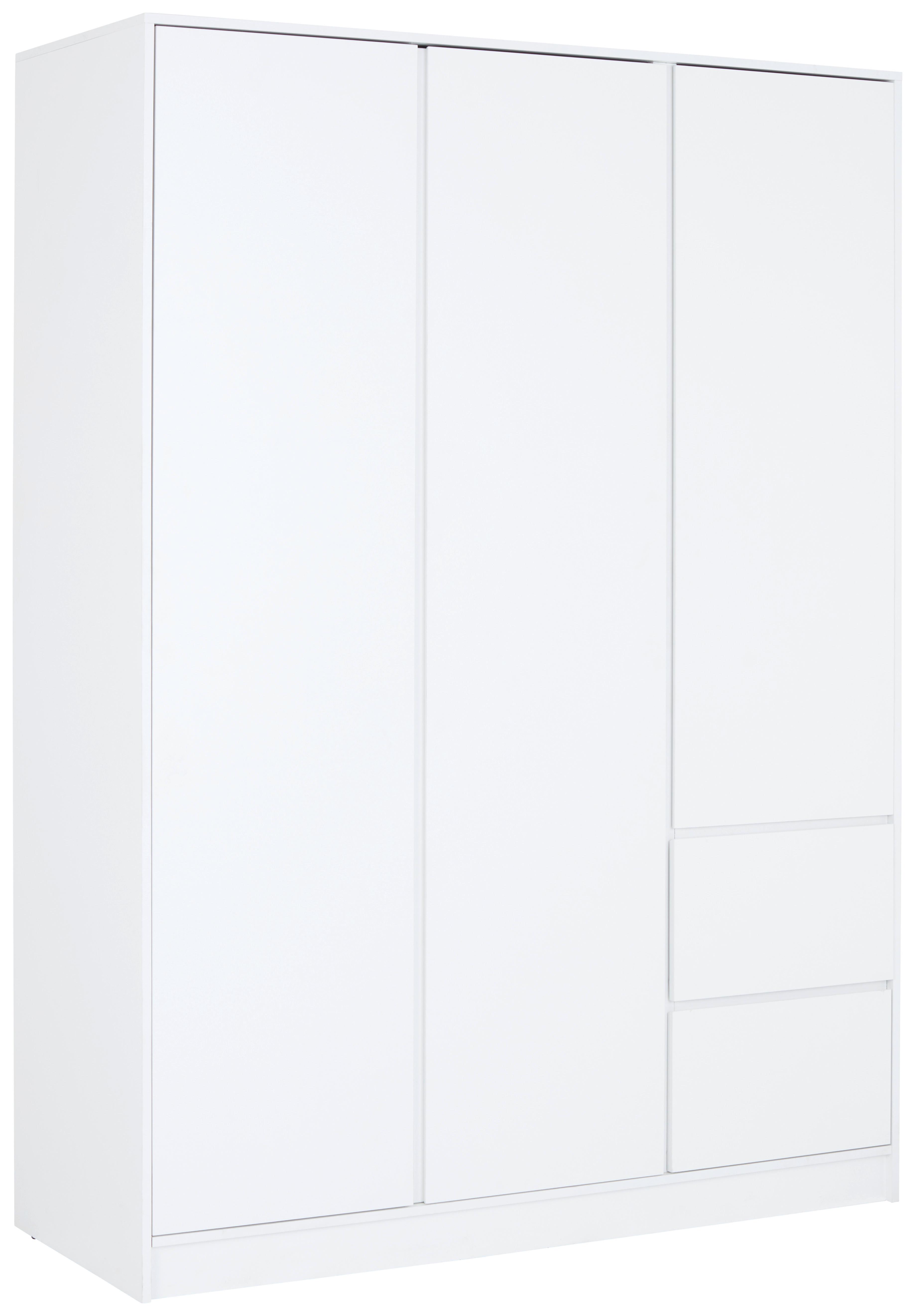 Omara Za Oblačila Basit, Bela - bela, Konvencionalno, leseni material (146,8/205,5/56,6cm)