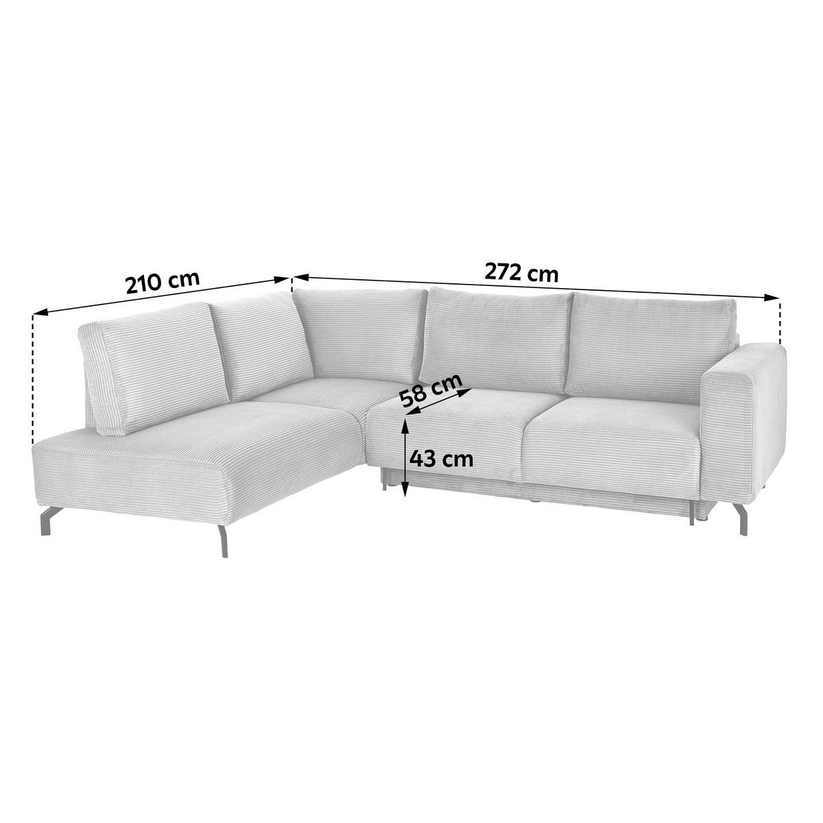 Kutna Garnitura Veni - sivo-zelena/crna, Moderno, tekstil/metal (210/272cm) - Modern Living