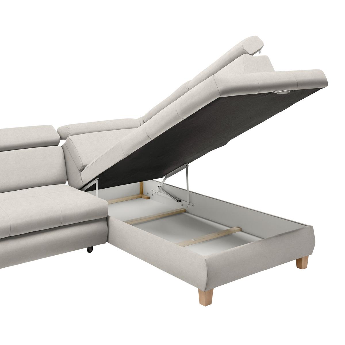 Ecksofa Lugo Creme - Creme, MODERN, Holz/Kunststoff (266/98/205cm) - Mömax