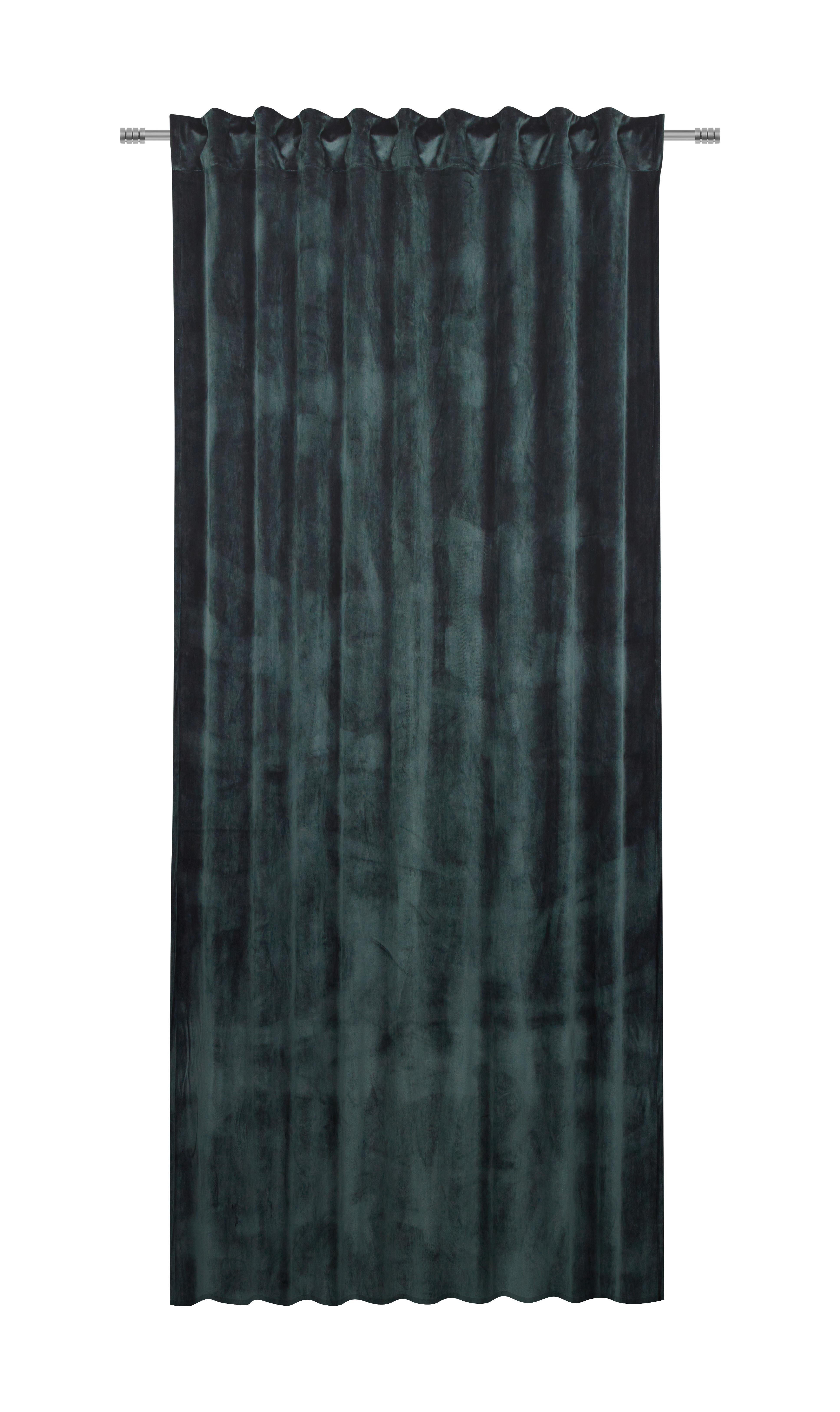 Fertigvorhang Viola ca. 140x245cm - Dunkelgrün, Konventionell, Textil (140/245cm) - Premium Living
