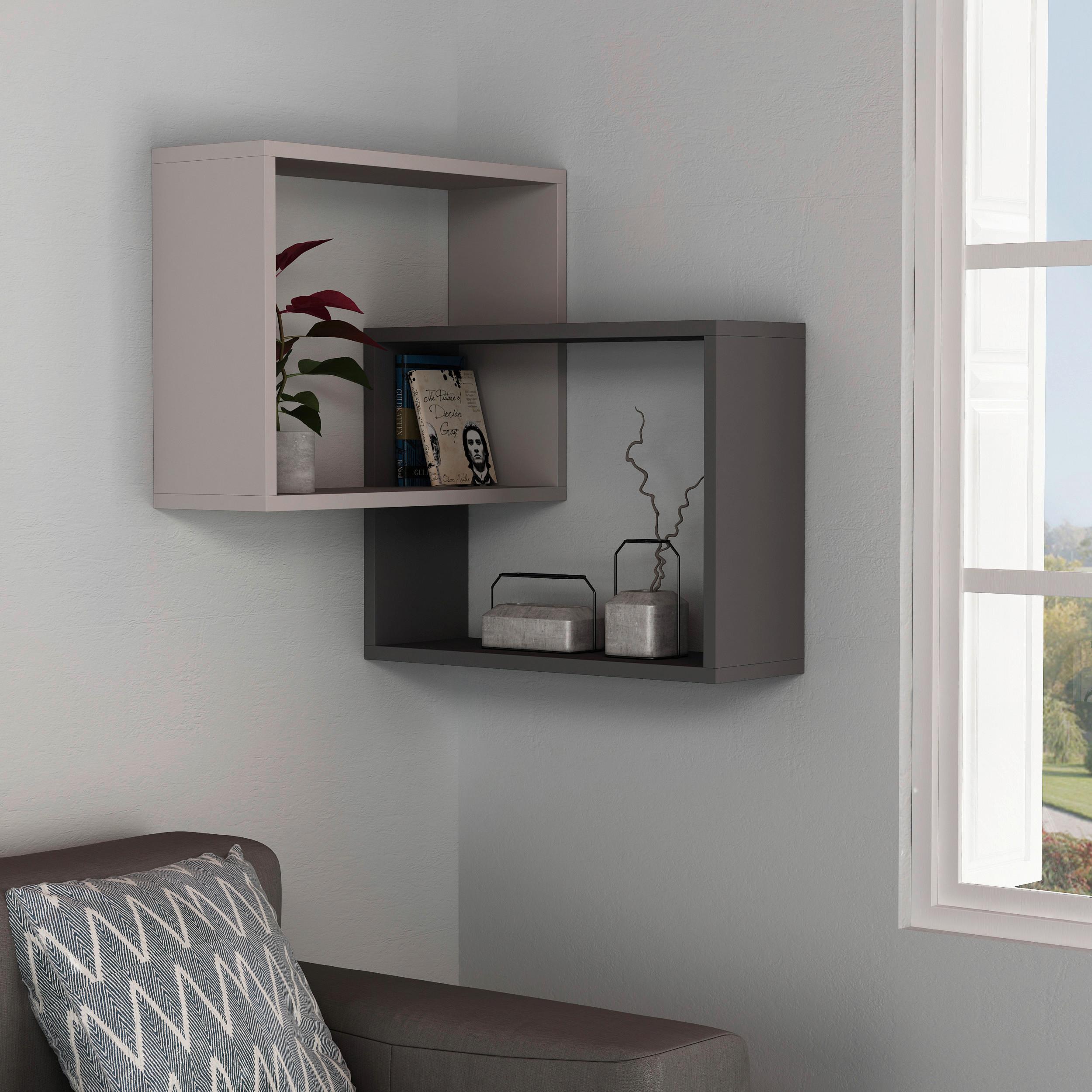 Eckregal RING Beige ca. 60x68x20 cm - Beige, Design, Holzwerkstoff (60/68/20cm) - Livetastic