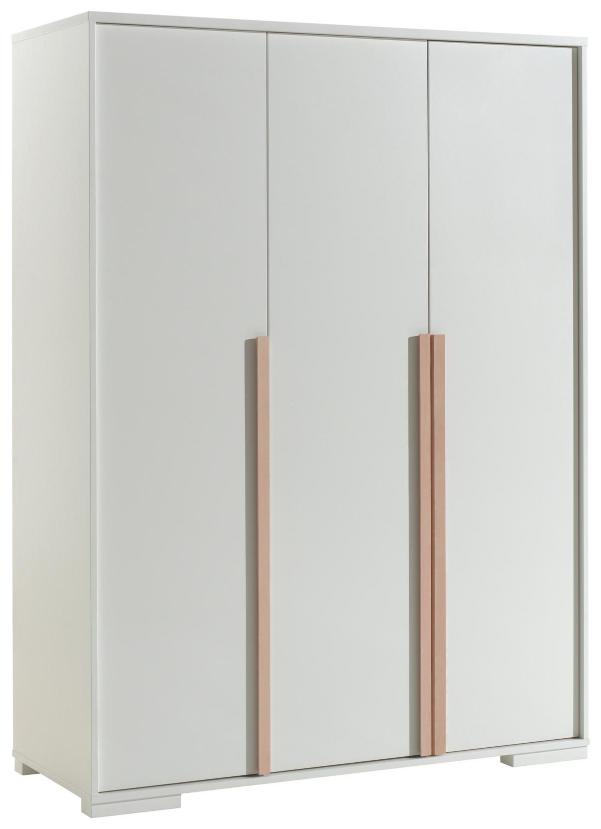 DREHTÜRENSCHRANK London B: 145,6 cm Weiß - Buchefarben/Weiß, MODERN, Holz/Holzwerkstoff (145,6/195,2/56cm) - Vipack