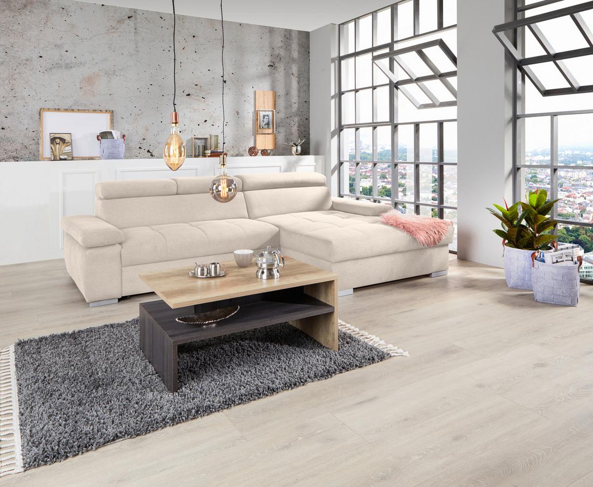 Kutna Garnitura Perry - srebrne boje/bež, Design, tekstil/drvo (292/183cm) - Modern Living
