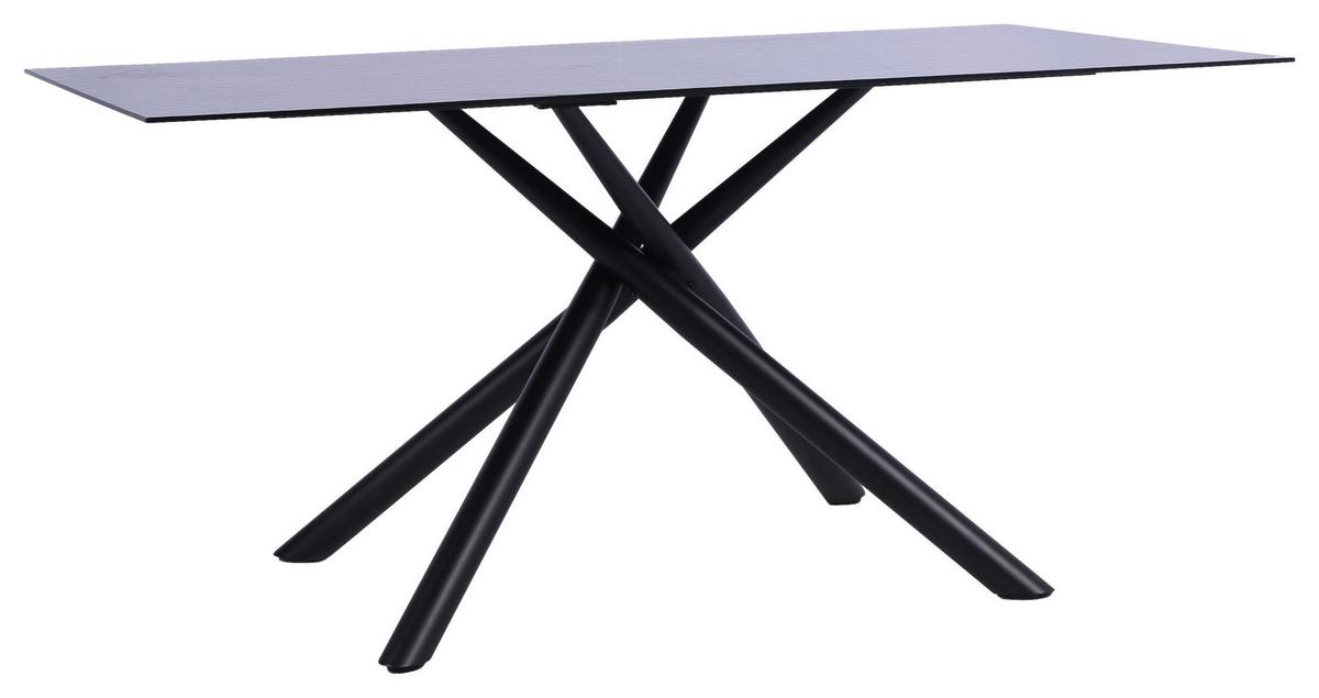 Étkezőasztal Piero - fekete, Lifestyle, Üveg/fém (150/76/90cm) - Mömax