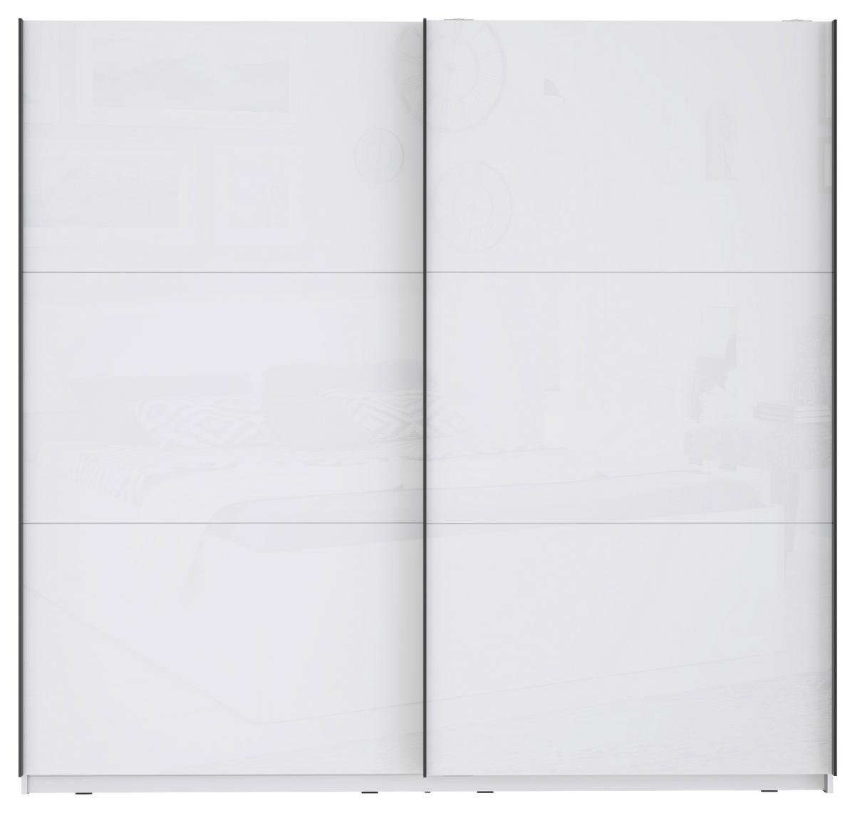 Omara Z Drsnimi Vrati Leader, Bela - črna/bela, Moderno, kovina/leseni material (220,1/209,7/61,2cm) - Carryhome