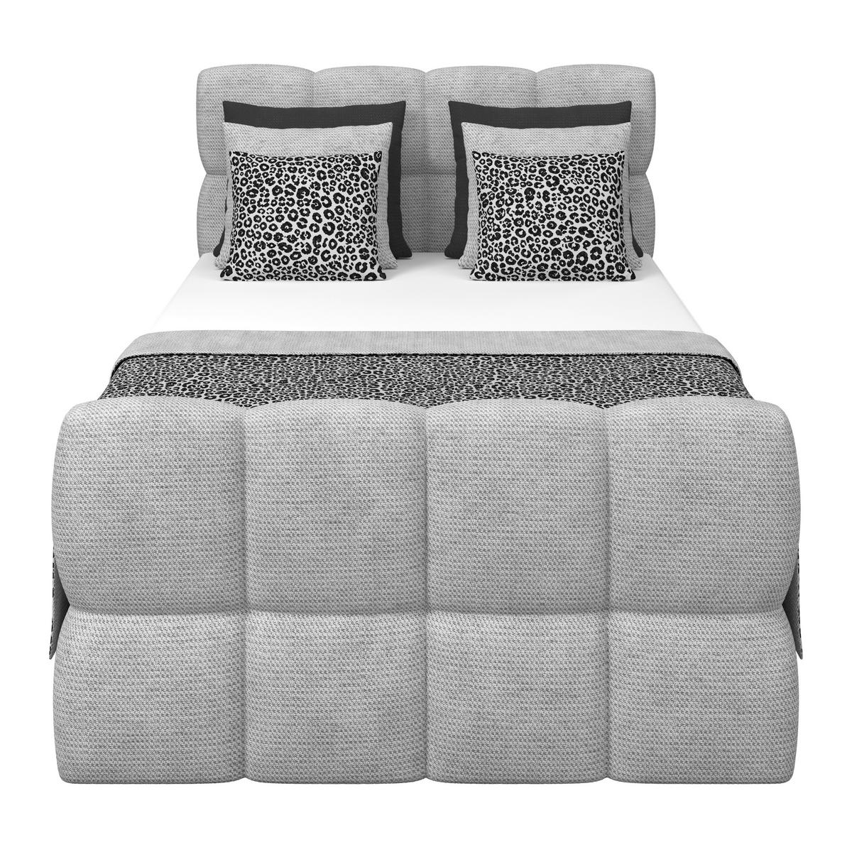 Postelja Boxspring Brisbane, Svetlo Siva, 140x220 - črna/svetlo siva, Trend, kovina/umetna masa (140/220cm) - Premium Living
