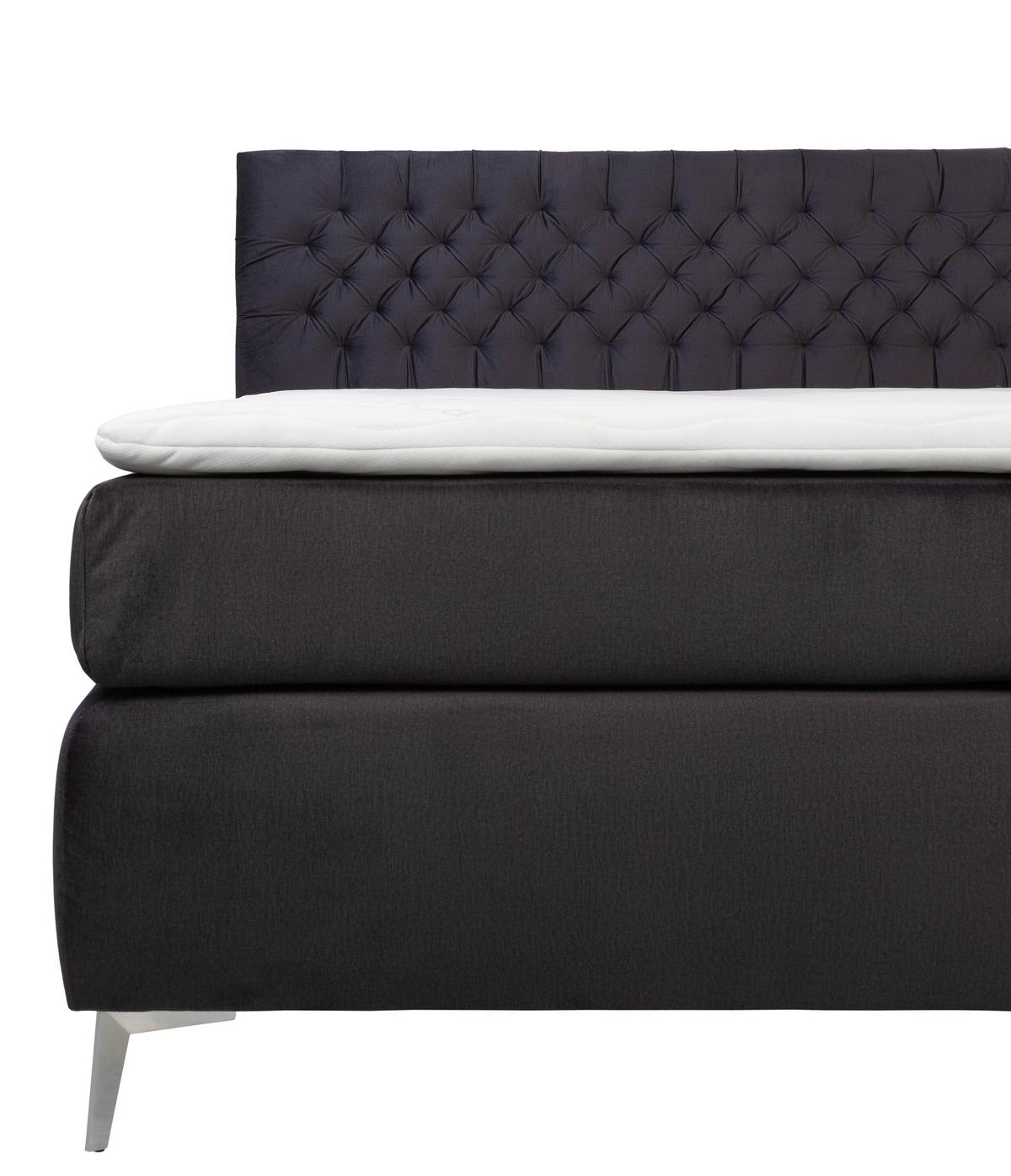 Postelja Boxspring One - barve kroma/črna, Konvencionalno, tekstil (180/200cm)