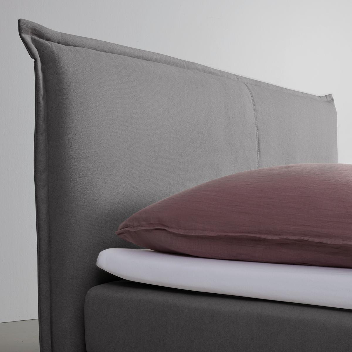 Boxbett Rinaldo ca. 180x200 cm Grau mit Topper - Schwarz/Grau, Modern, Holz/Kunststoff (180/200cm) - Bessagi Home