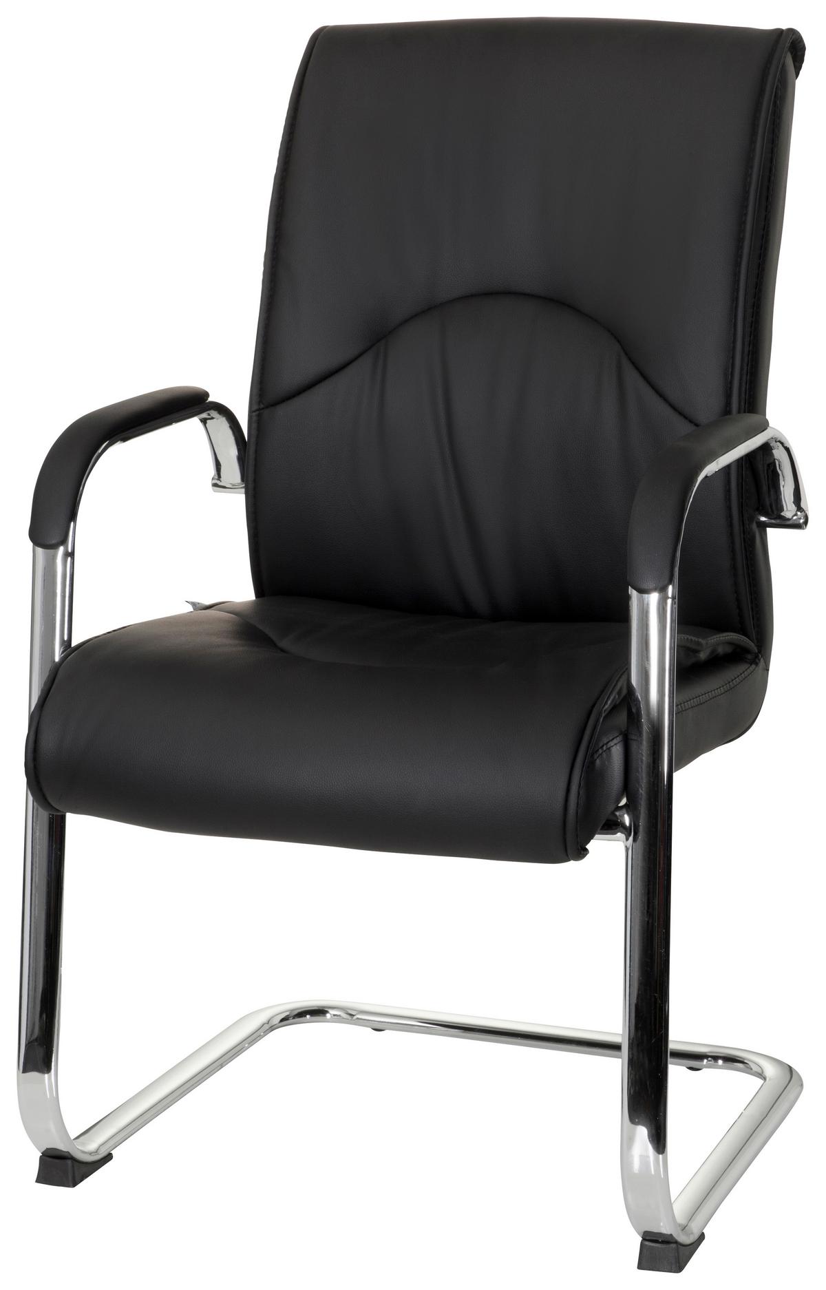 Konferenčni Stol Sovrano V, Črna - barve kroma/črna, Moderno, kovina/tekstil (58/108/71cm) - MID.YOU