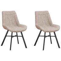 Stuhl-Set Samuel ca. 53x87 cm 2er-Set Weiß - Beige/Schwarz, Design, Textil (53/87/63cm) - MID.YOU