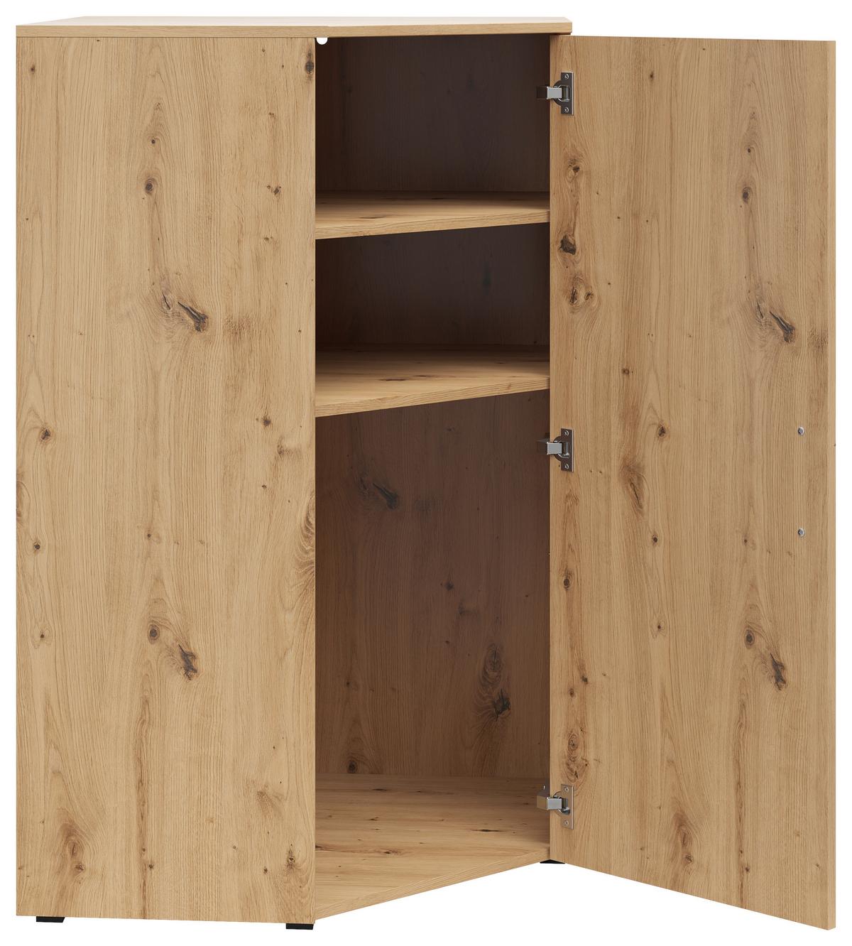 Eckkommode Multistauraum Eiche Artisan - Anthrazit/Schwarz, MODERN, Holzwerkstoff/Kunststoff (71,5/115/71,5cm) - Mömax