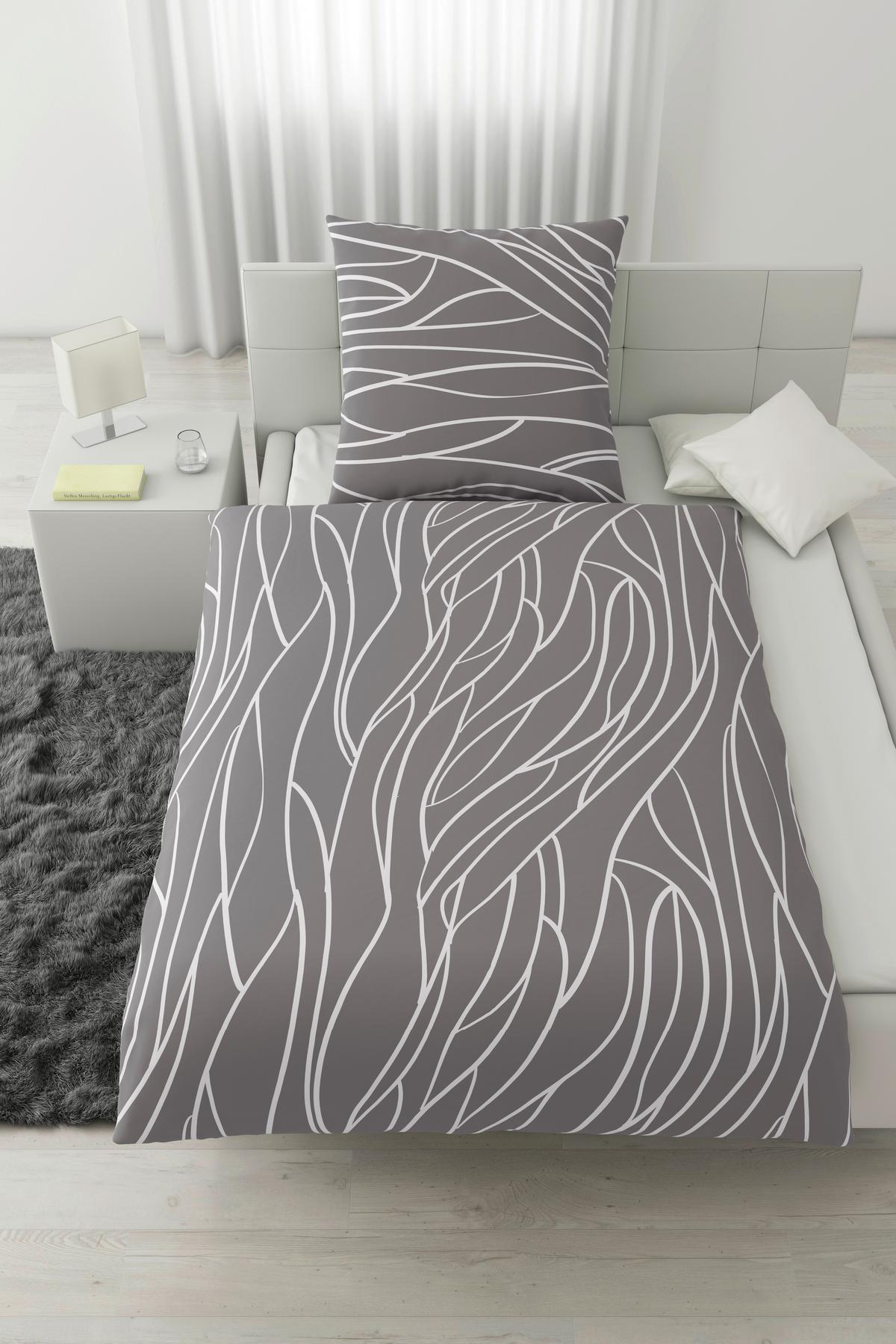Bettwäsche Juliane XL Grau ca. 155x220cm - Grau, KONVENTIONELL, Textil (155/220cm) - Mömax