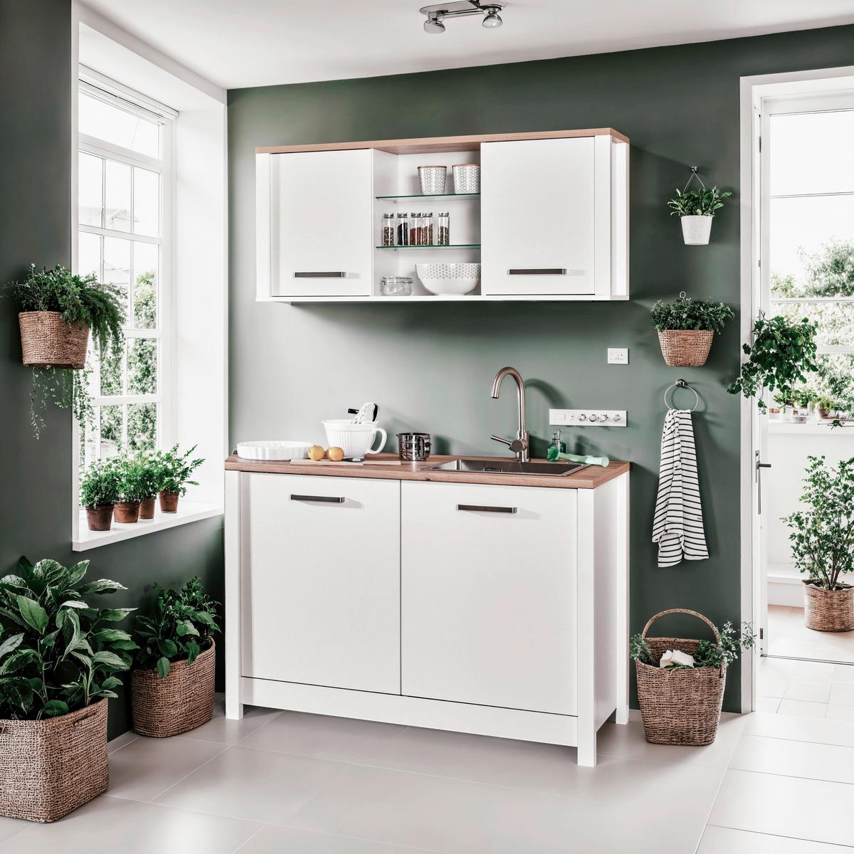 Mosogatószekrény Sicilia - Artisan tölgy/ezüstszínű, Romantik / Landhaus, faalapú anyag/fém (130,3/92/60cm) - Mömax