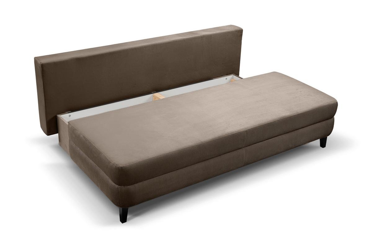 Schlafsofa Sorto Braunbeige - Beigebraun/Schwarz, Basics, Holz/Textil (200/91/100cm) - MID.YOU