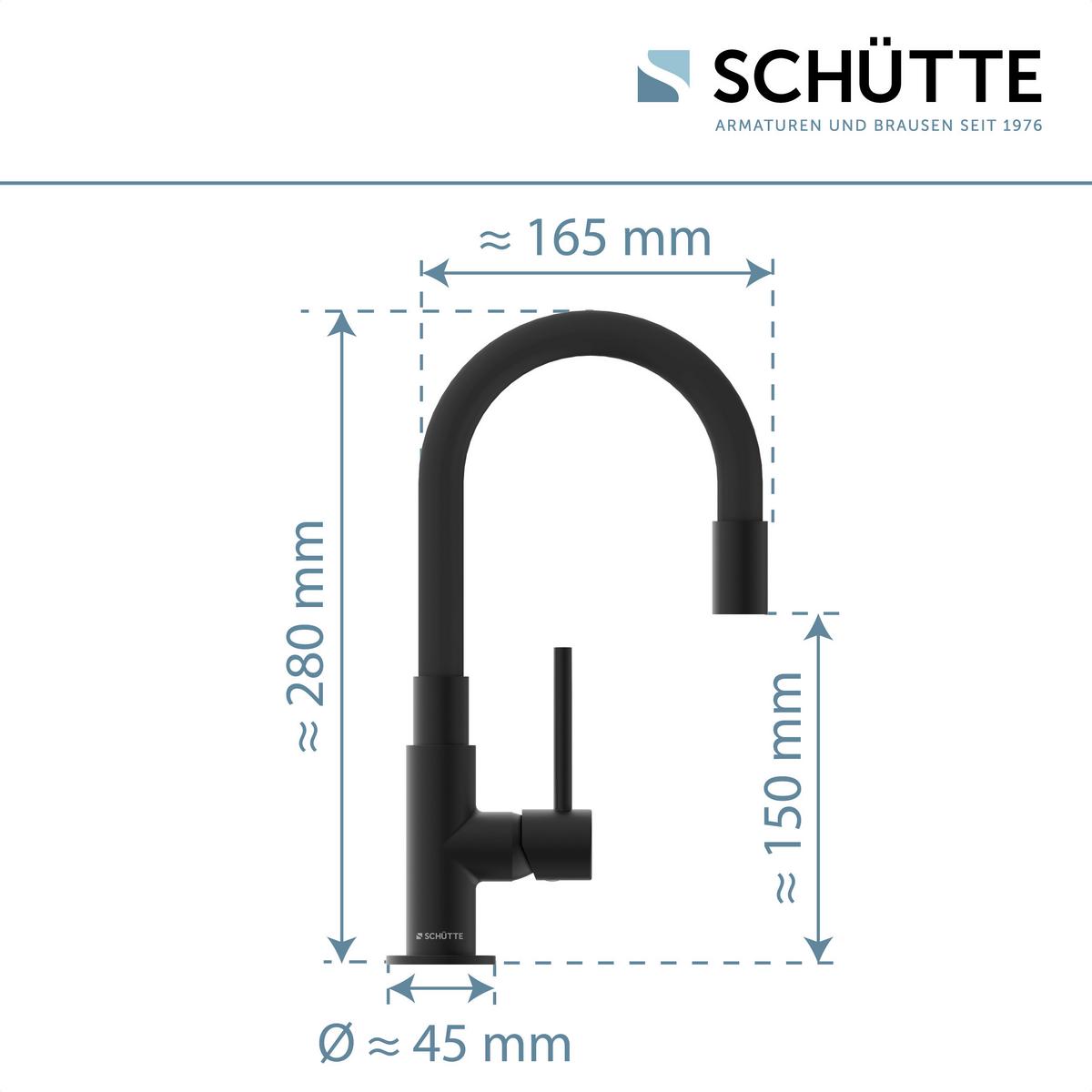 Konyhai Csaptelep Glasgow - fekete, fém (25/20/5cm) - Mömax
