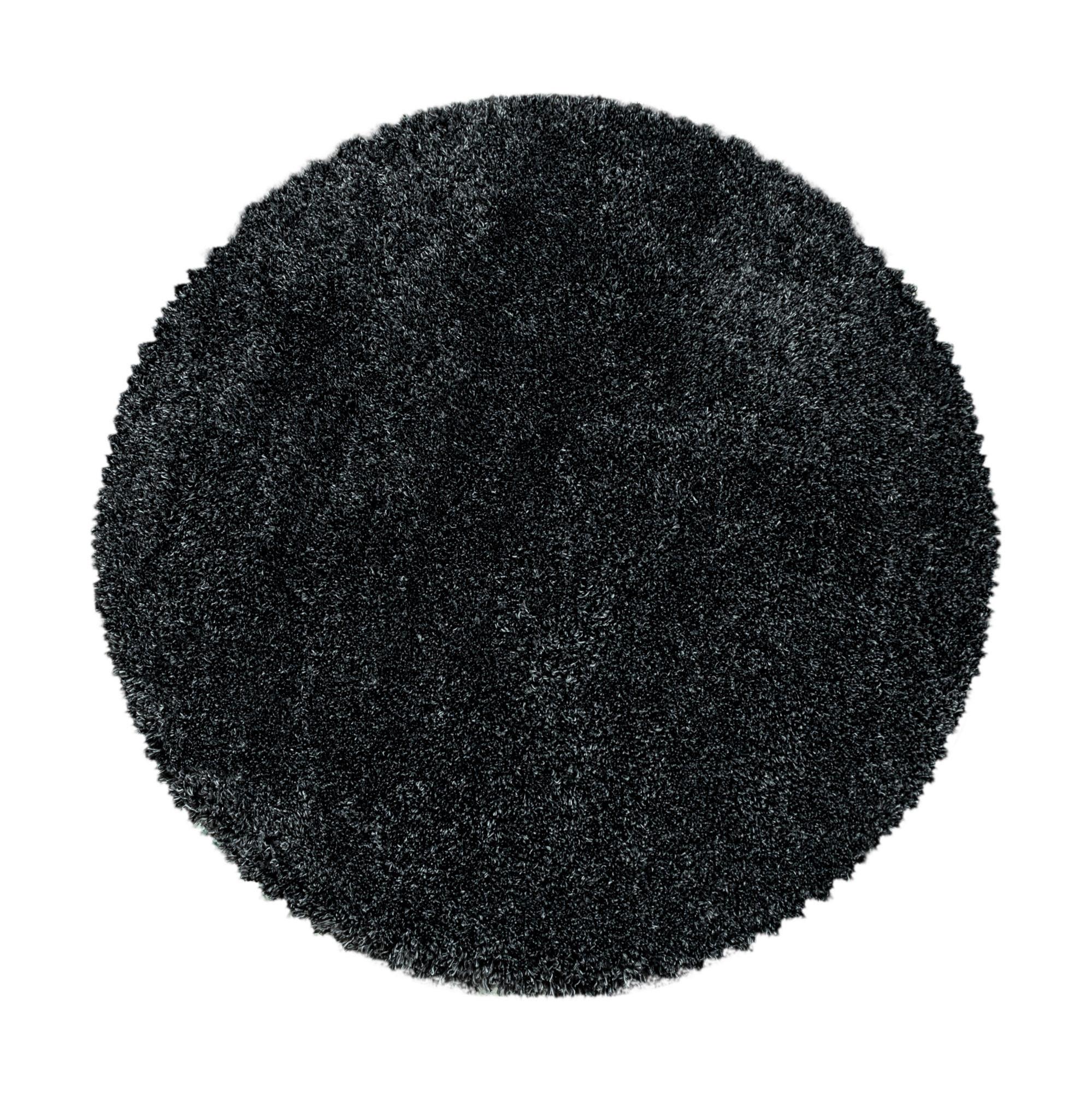 Hochflorteppich Fluffy Anthrazit Ø ca. 120cm - Anthrazit, Basics, Textil (120cm)