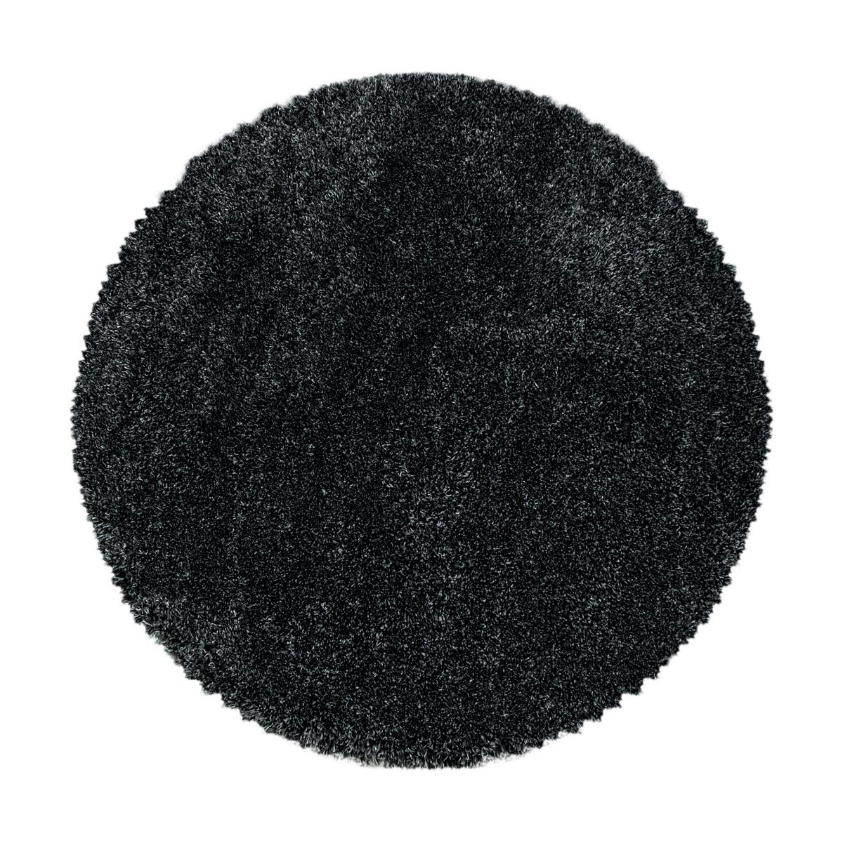 Hochflorteppich Fluffy Anthrazit Ø ca. 200cm - Anthrazit, Basics, Textil (200cm)