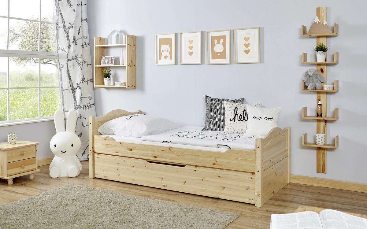 Raztegljiva Postelja Leni, Bor, Masivno - barve bora, Natur, umetna masa/les (100/200cm) - MID.YOU