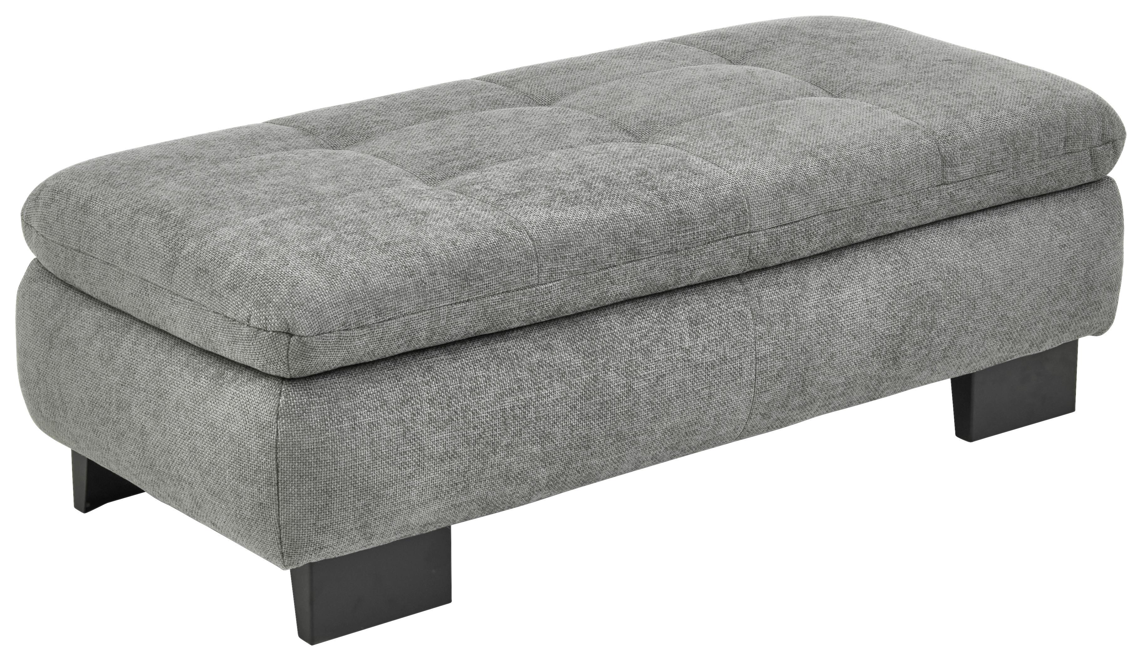 Hocker Lando Grau - Schwarz/Grau, Modern, Textil/Metall (135/45/63cm) - Premium Living