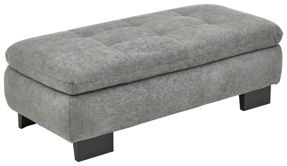Hocker Lando Grau - Schwarz/Grau, Modern, Textil/Metall (135/45/63cm) - Premium Living