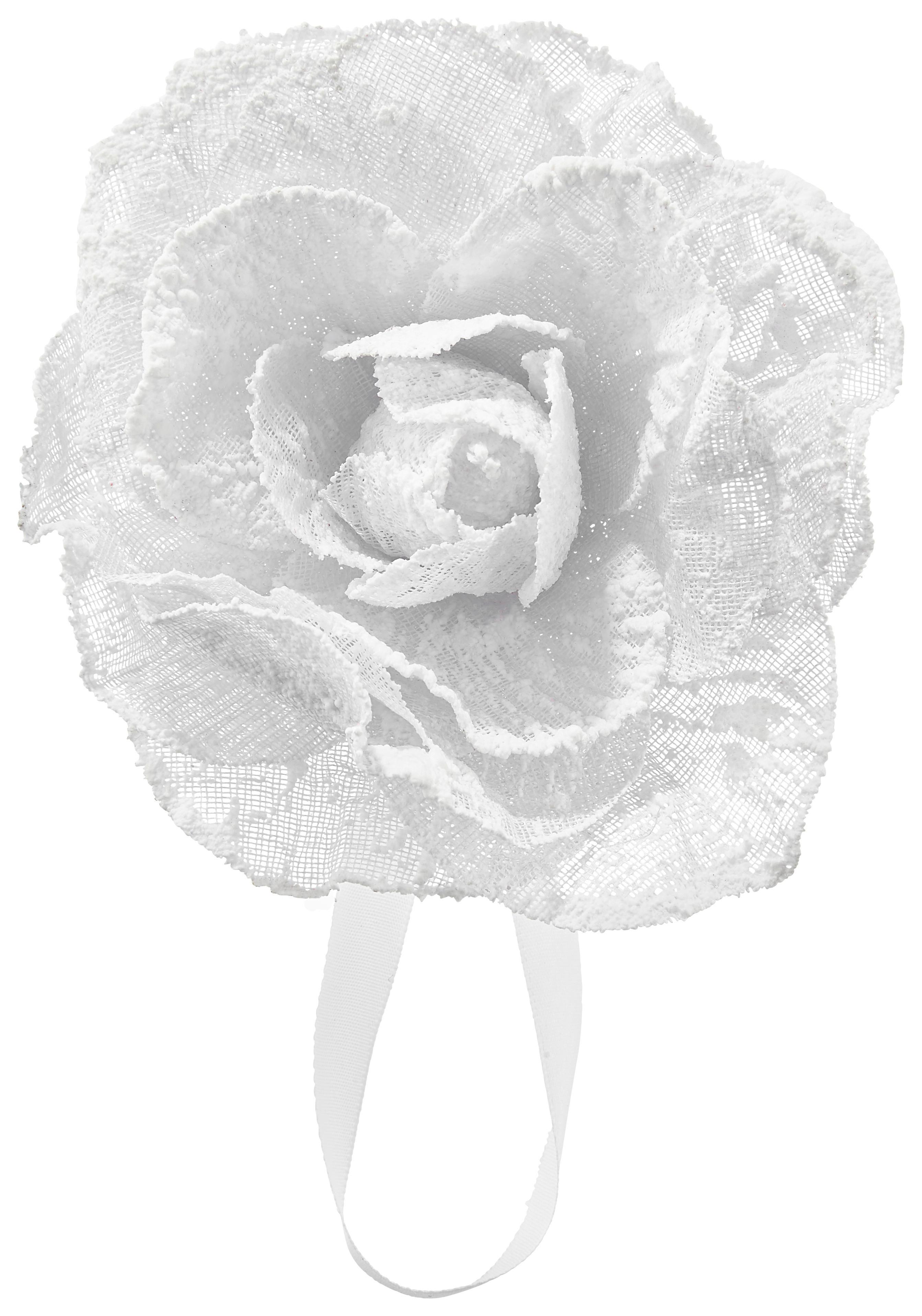 Kopča Za Zavjese Rose - bijela, Romantik / Landhaus, tekstil (11cm) - Modern Living