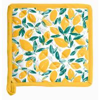 Topflappen Zitrone Gelb/Grün/Weiß - Gelb/Weiß, Textil (20/20cm)