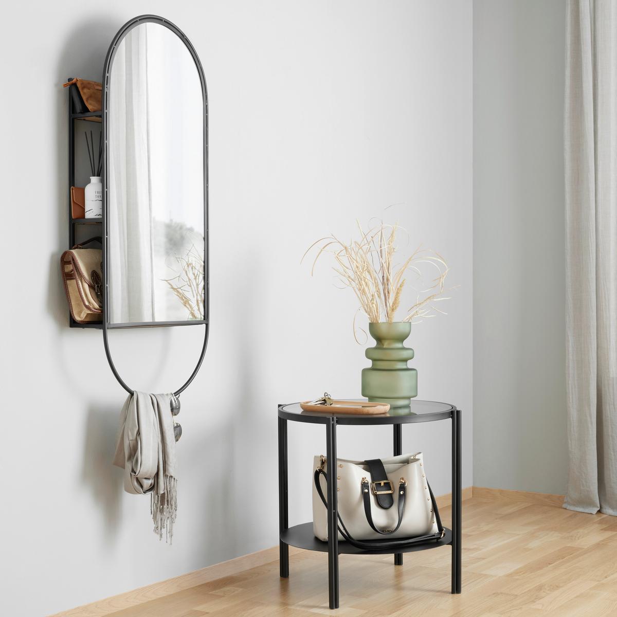 Spiegel in Schwarz - Schwarz, Lifestyle, Glas/Holz (40/100/12cm) - Premium Living