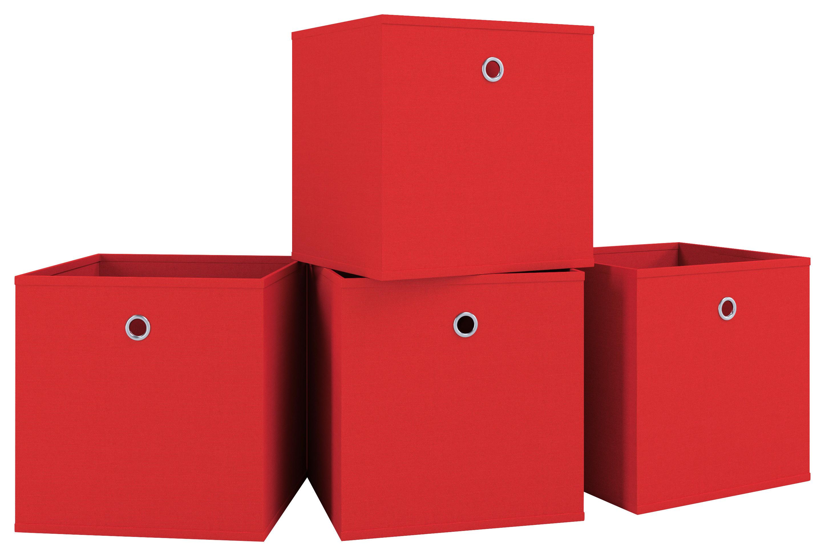 Faltbox 4er-Boxas - Rot, Basics, Kunststoff (27/28/27cm) - MID.YOU