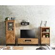 TV-Element Iholz Schwarz - Schwarz/Akaziefarben, LIFESTYLE, Holz/Metall (140/50/40cm) - ZANDIARA