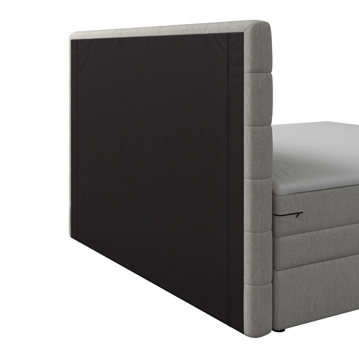 Boxspringbett Aria ca. 180x200 cm Grau mit Topper - Schwarz/Grau, MODERN, Holz/Kunststoff (180/200cm) - Bessagi Home