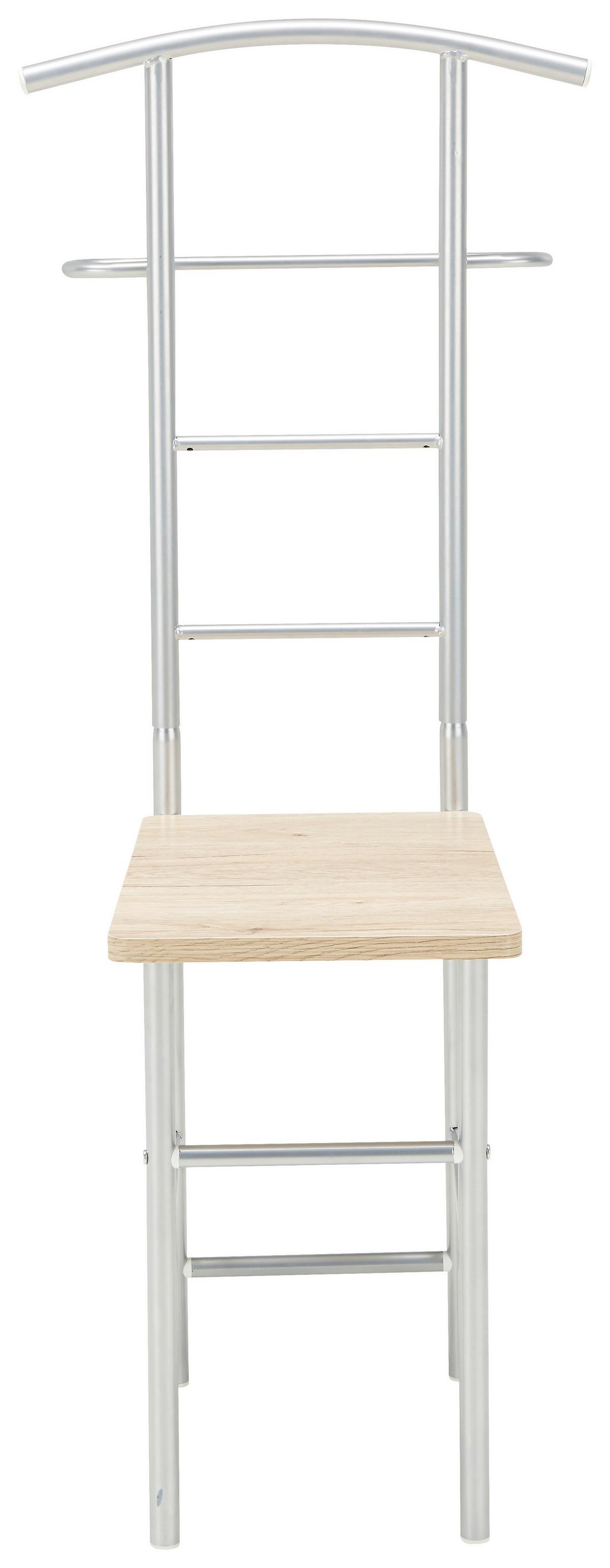 Stander haine RITA - culoare lemn stejar/culoare aluminiu, Modern, metal/material pe bază de lemn (46/109/46cm) - Modern Living