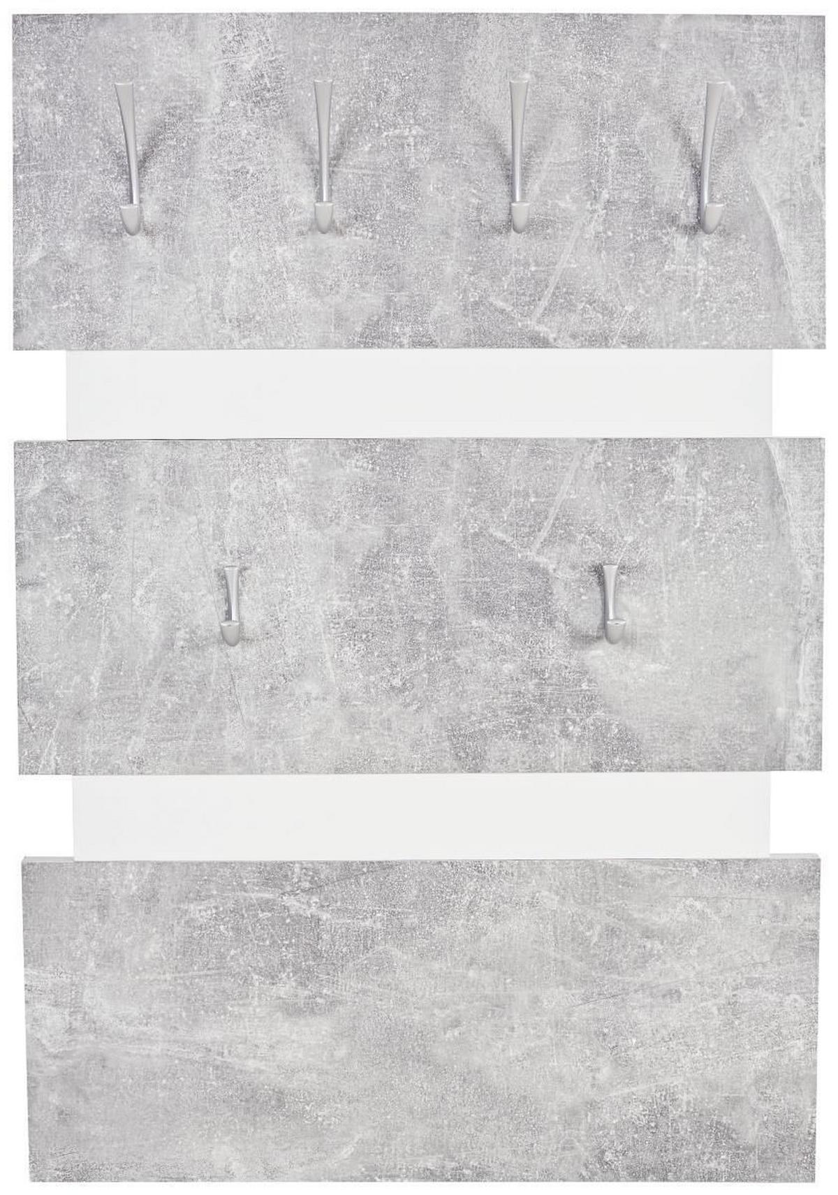 Panou cuier Moya - alb/gri, Modern, plastic/material pe bază de lemn (70/99/2cm) - Modern Living
