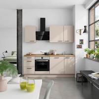 Küchenleerblock Easytouch High o. Geräte Sandfarben - Sandfarben/Eichefarben, MODERN, Holzwerkstoff/Metall (210cm) - Nobilia