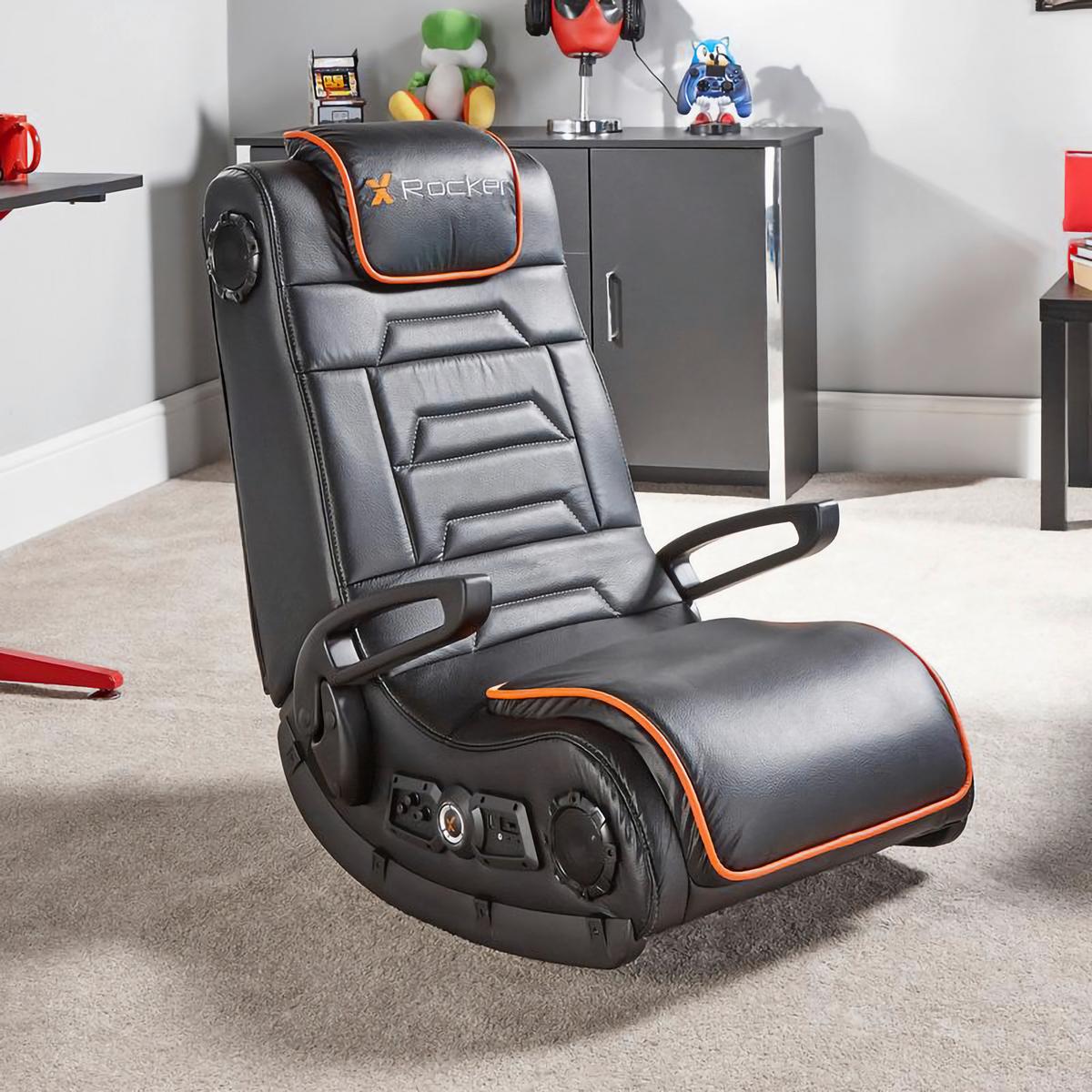 Gamingsessel Sentinel 4.1 ca. 62x87x90 cm Rot/Schwarz - Schwarz, MODERN, Textil (62/87/90cm) - X Rocker