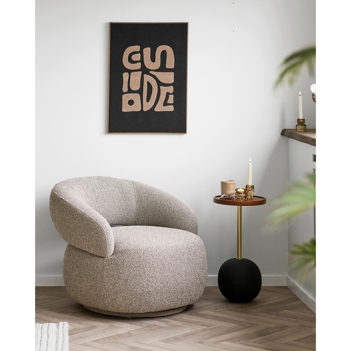 Bild Tine Tufted Wall Schwarz/Beige ca. 70x50cm - Beige/Schwarz, Basics, Holzwerkstoff/Textil (70/50/2,5cm)