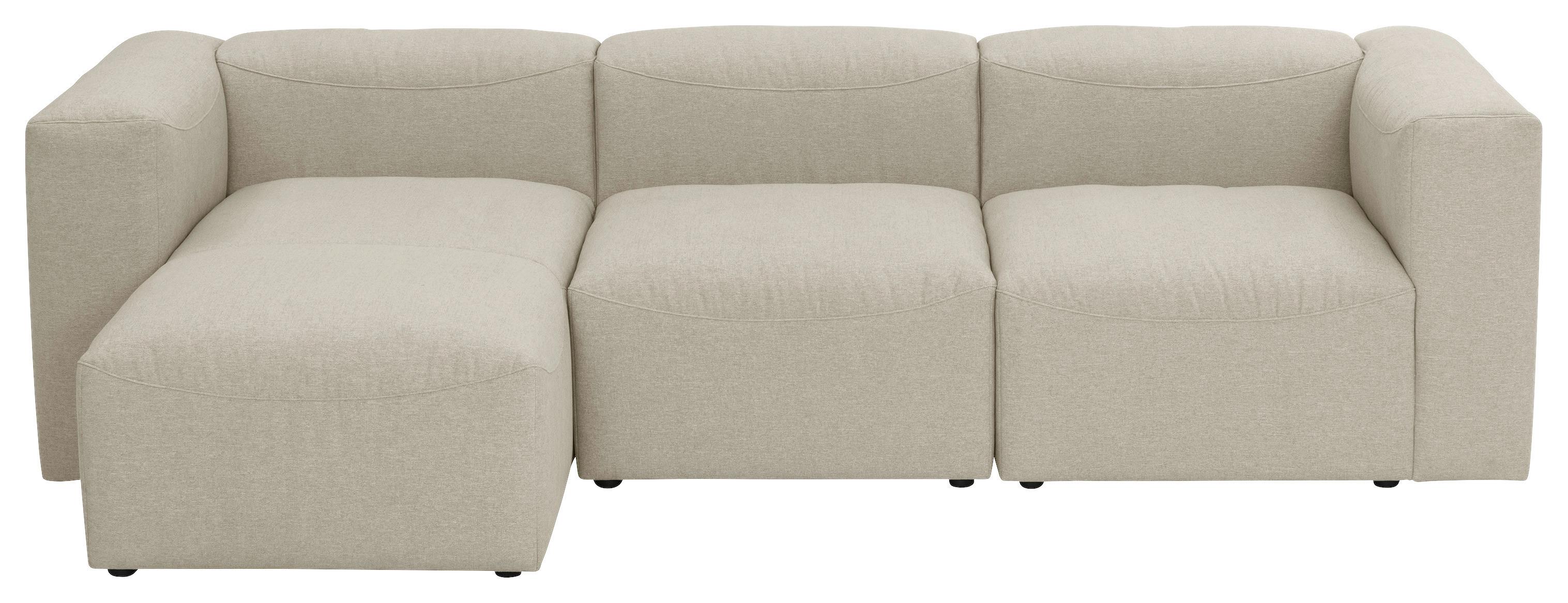 Ecksofa Lena in Creme Flachgewebe - Creme, Design, Kunststoff/Textil (160/275cm) - Max Winzer