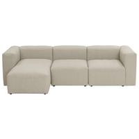 Ecksofa Lena in Creme Flachgewebe - Creme, Design, Kunststoff/Textil (160/275cm) - Max Winzer