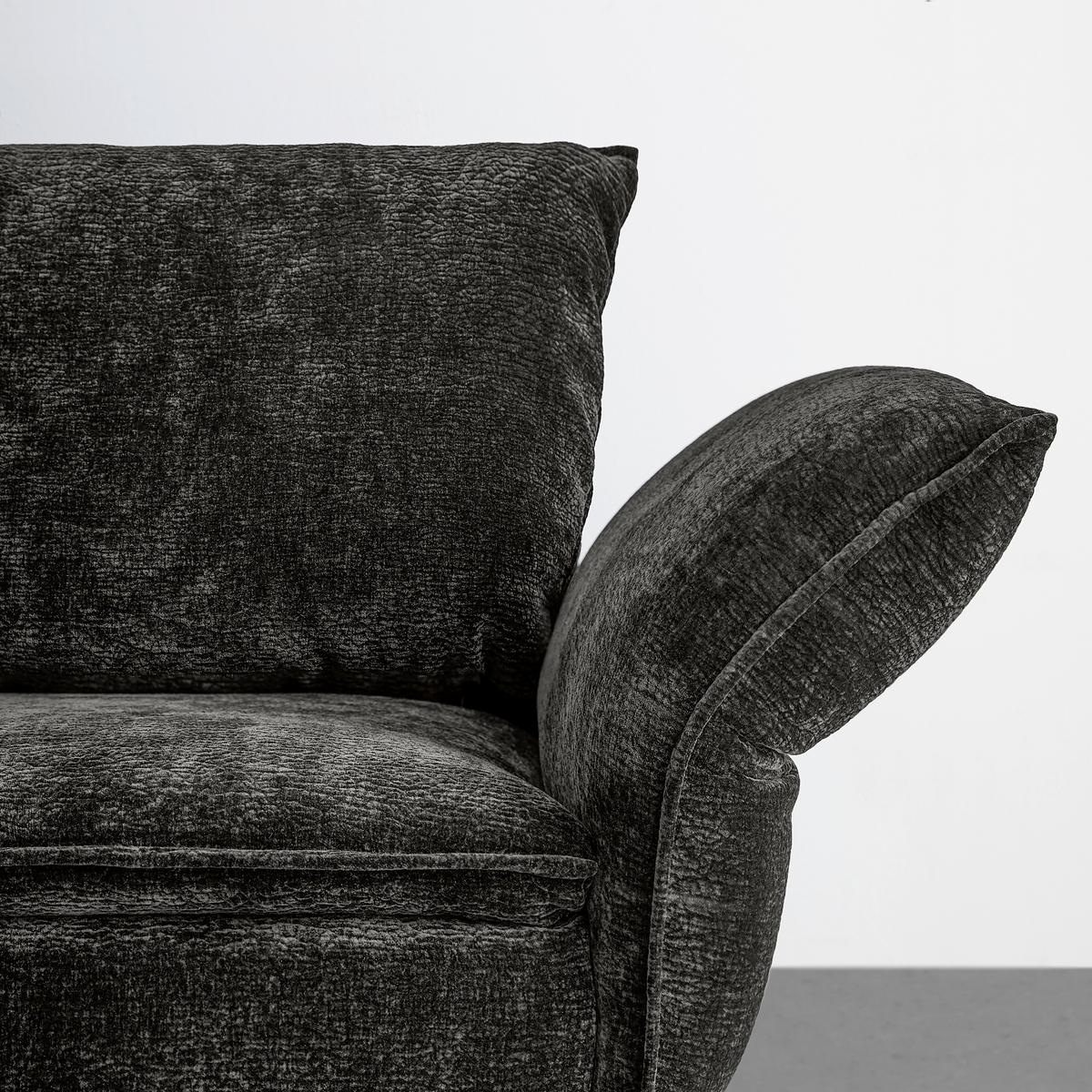 Megasofa Ottawa Dunkelbraun Flachgewebe, ohne Kissen - Dunkelbraun/Schwarz, MODERN, Textil/Metall (272/87/107cm) - Premium Living