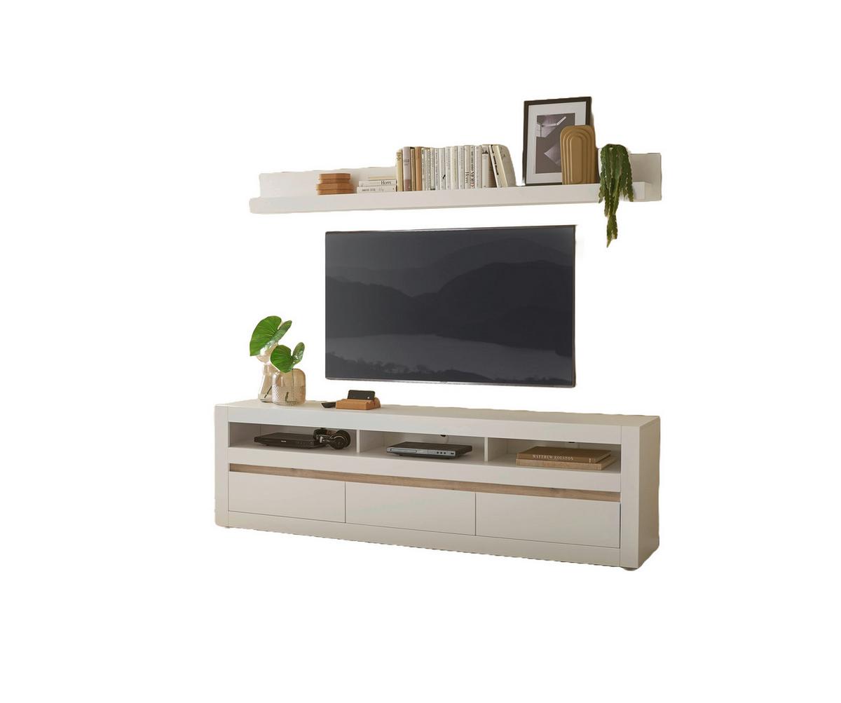 WOHNWAND CHESTER - Eichefarben/Silberfarben, Design, Holzwerkstoff/Kunststoff (217/170/42cm) - MID.YOU