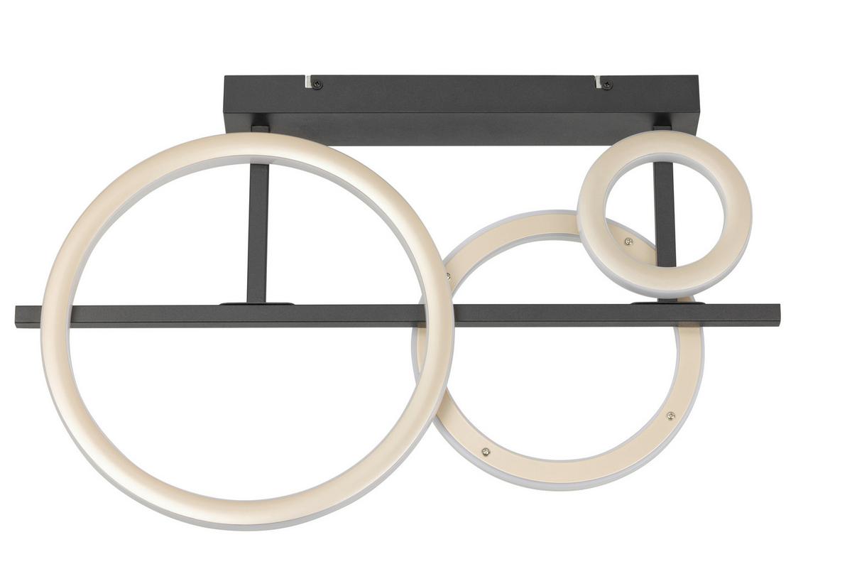 LED-Deckenleuchte Ceyada Schwarz/Champagner max. 40 W - Champagner/Schwarz, Basics, Kunststoff/Metall (65/40/7cm)